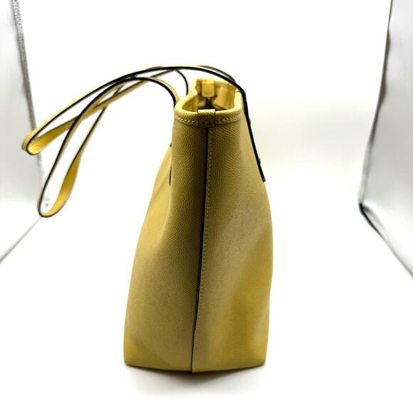 Coach City Zip Tote Crossgrain Leather Sunflower Yellow/Gunmetal F58846 - Picture 4 of 14